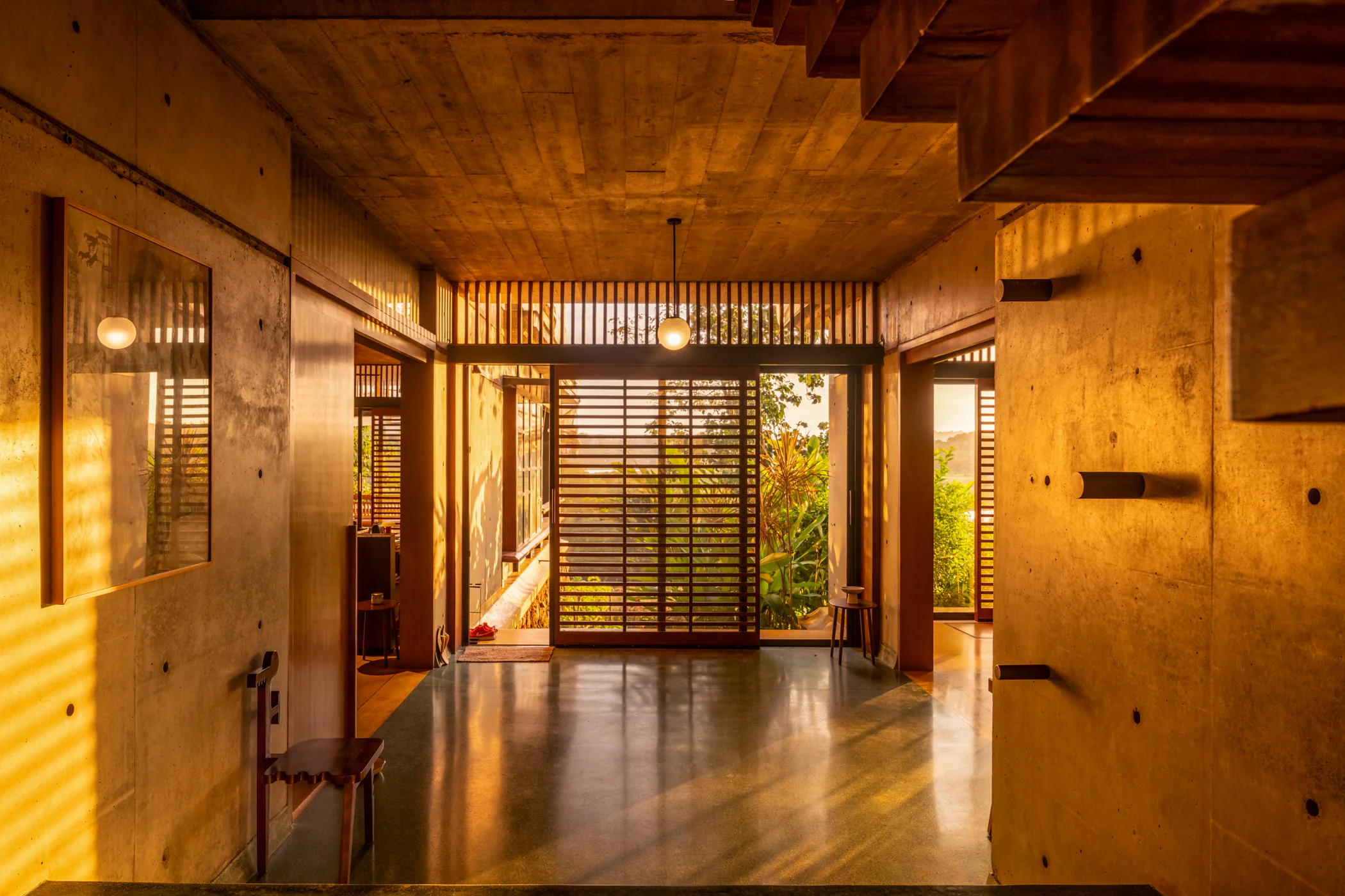 Light moving through a finished building